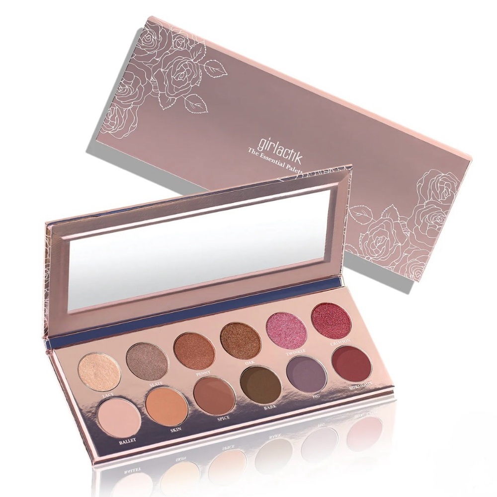 GIRLACTIK THE ESSENTIAL EYE SHADOW PALETTE 12 SHADES Matte & Shimmer Full Size